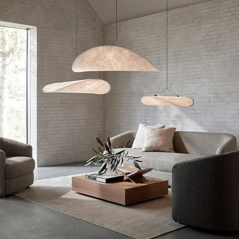Japandi Designer Pendant Lamp in the Form of an Elongated Panel – Modern Elegance