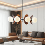 Hanging Lamp Retro Modern Chandelier with Ball Shades Bauhaus