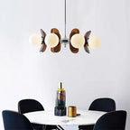 Hanging Lamp Retro Modern Chandelier with Ball Shades Bauhaus