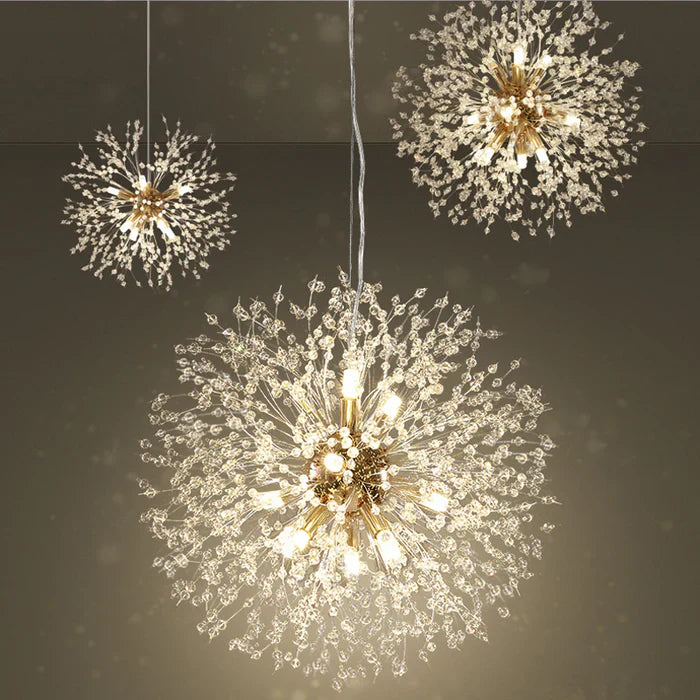 Exclusive chandelier with crystals – Stunning ceiling lamp for elegant interiors