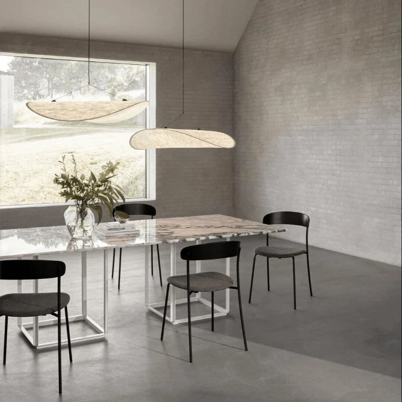 Japandi Designer Pendant Lamp in the Form of an Elongated Panel – Modern Elegance
