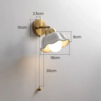 Wall lamp with wavy shade and chain