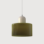 Modern Hanging Lamp Made of Colored Glass in Bauhaus Style