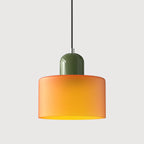 Modern Hanging Lamp Made of Colored Glass in Bauhaus Style