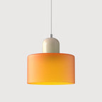 Modern Hanging Lamp Made of Colored Glass in Bauhaus Style