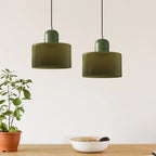 Modern Hanging Lamp Made of Colored Glass in Bauhaus Style