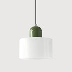 Modern Hanging Lamp Made of Colored Glass in Bauhaus Style