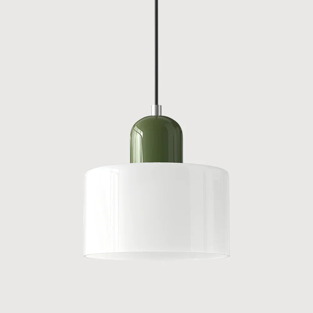 Modern Hanging Lamp Made of Colored Glass in Bauhaus Style