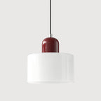 Modern Hanging Lamp Made of Colored Glass in Bauhaus Style