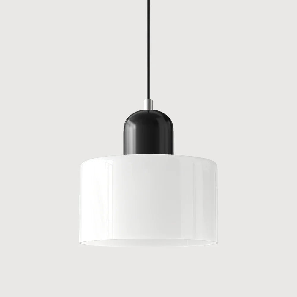Modern Hanging Lamp Made of Colored Glass in Bauhaus Style
