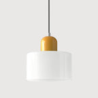 Modern Hanging Lamp Made of Colored Glass in Bauhaus Style