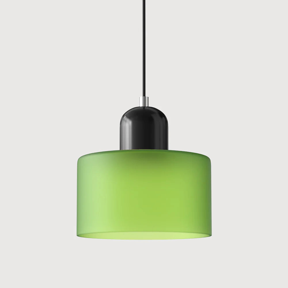 Modern Hanging Lamp Made of Colored Glass in Bauhaus Style