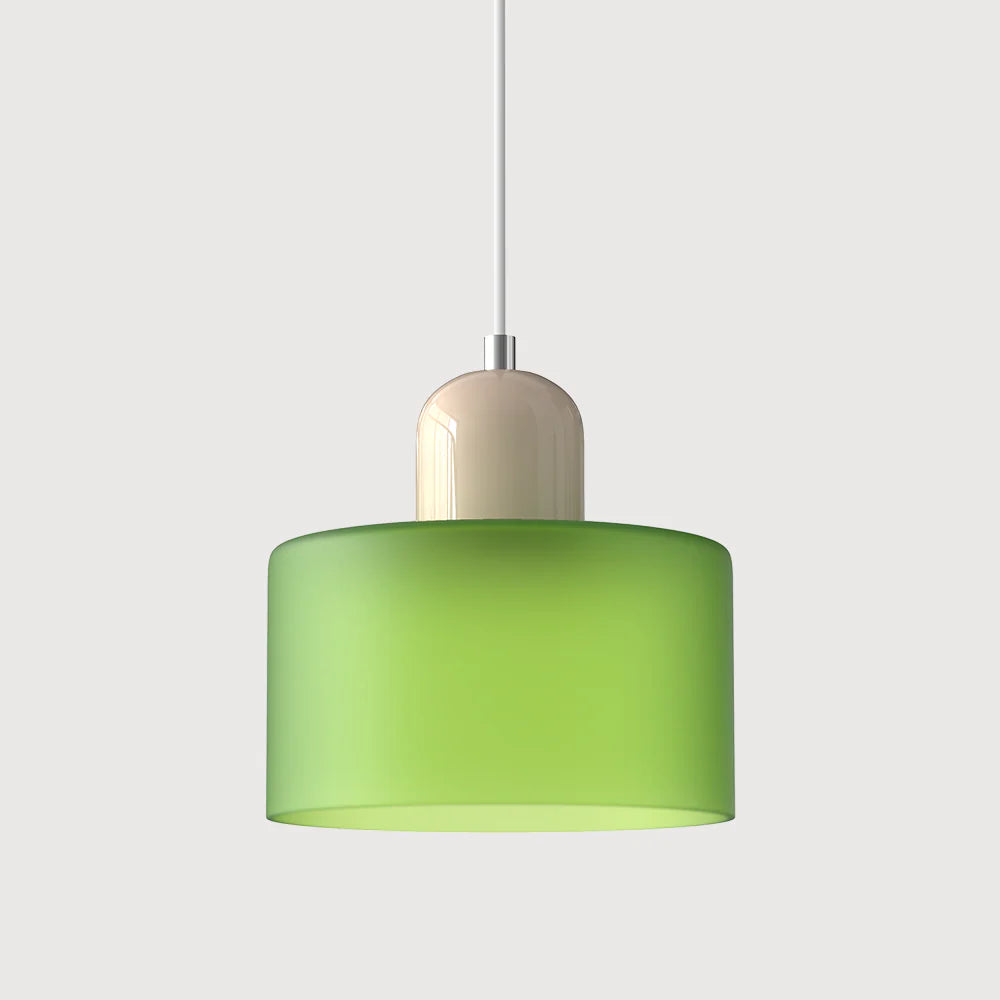 Modern Hanging Lamp Made of Colored Glass in Bauhaus Style