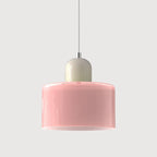 Modern Hanging Lamp Made of Colored Glass in Bauhaus Style
