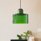 Modern Hanging Lamp Made of Colored Glass in Bauhaus Style