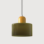 Modern Hanging Lamp Made of Colored Glass in Bauhaus Style