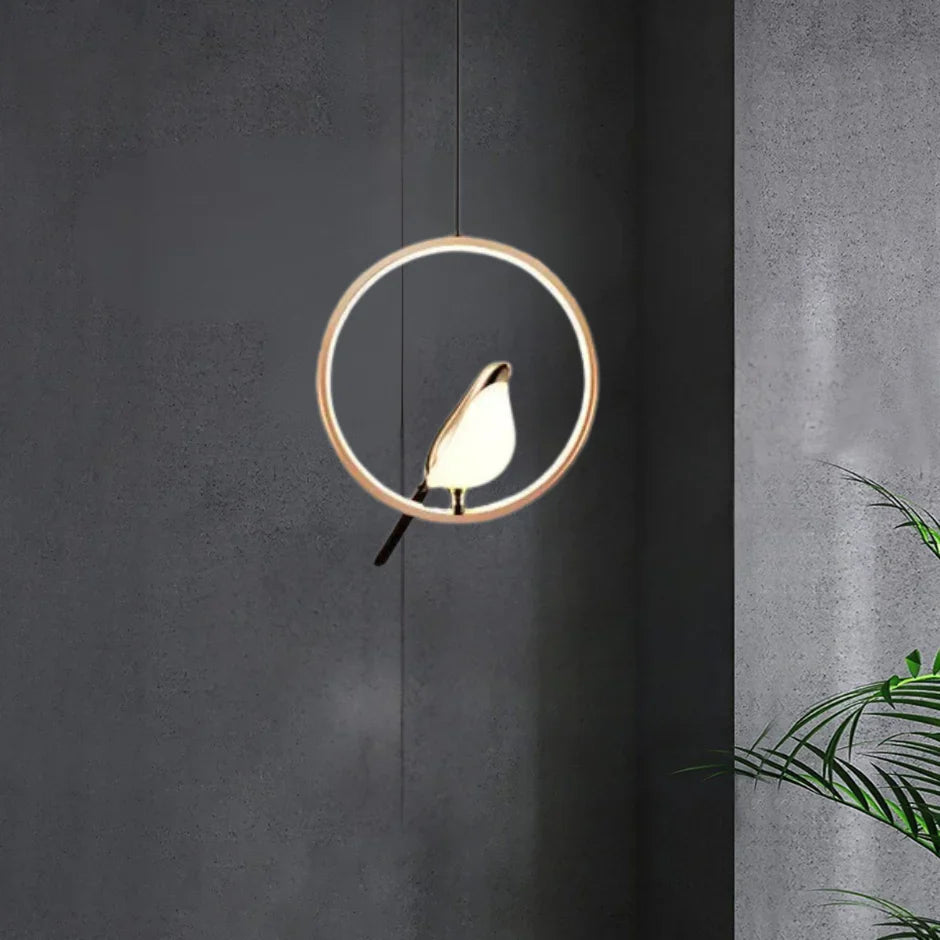 Luxury Hanging Lamp with a Golden Bird