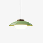 Modern Glass Pendant Lamp – Minimalist Design with Wooden Accent