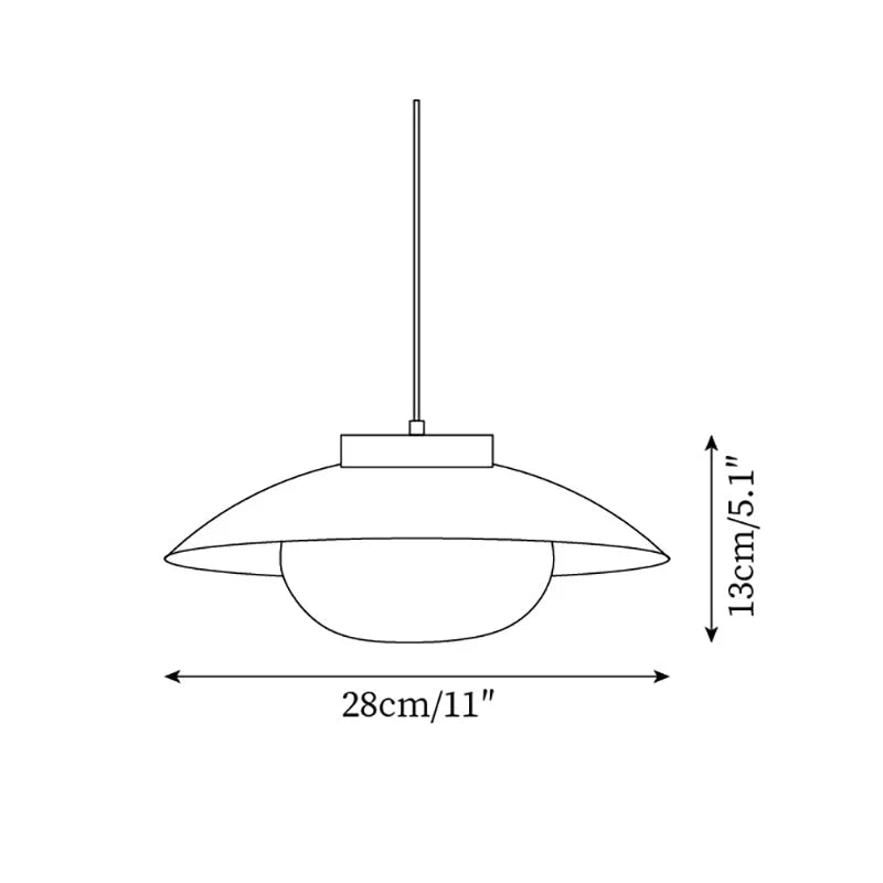 Modern Glass Pendant Lamp – Minimalist Design with Wooden Accent