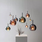 Modern Pendant Lamp with Glass Shades – Cluster Ceiling Light with Smoked Glass