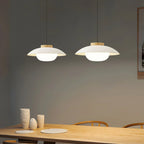 Modern Glass Pendant Lamp – Minimalist Design with Wooden Accent