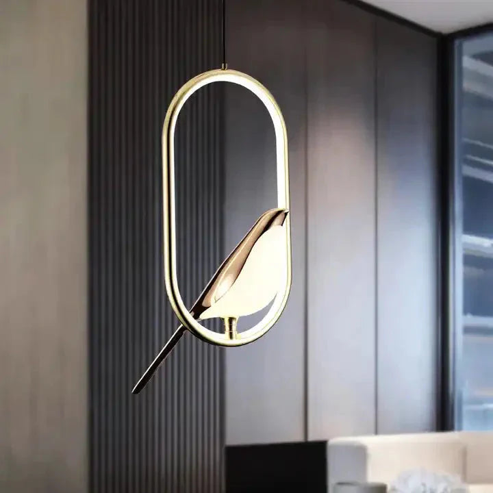 Luxury Hanging Lamp with a Golden Bird